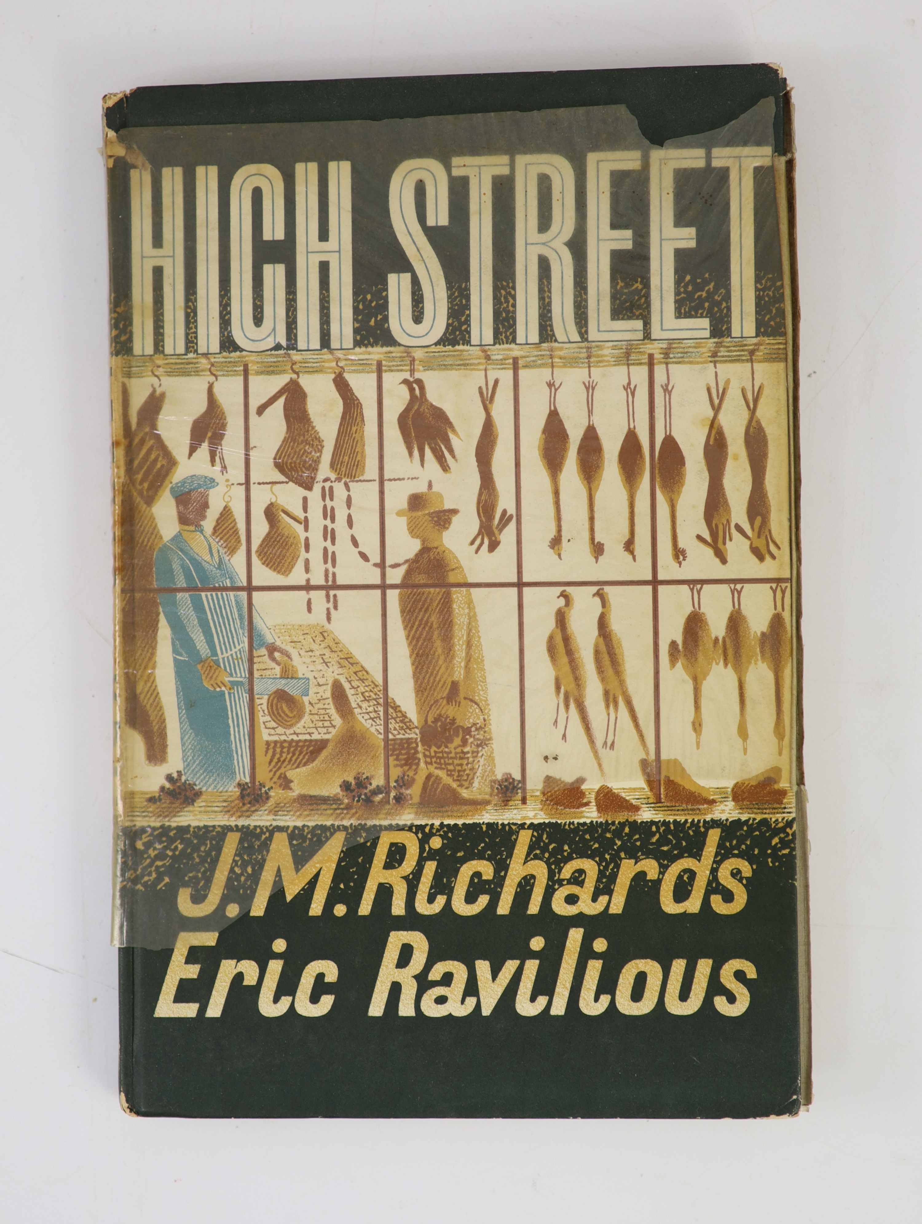 Richards, J.M - High Street, illustrated by Eric Ravilious, 8vo, original pictorial boards, with 24 coloured lithographs, Country Life, London, 1938